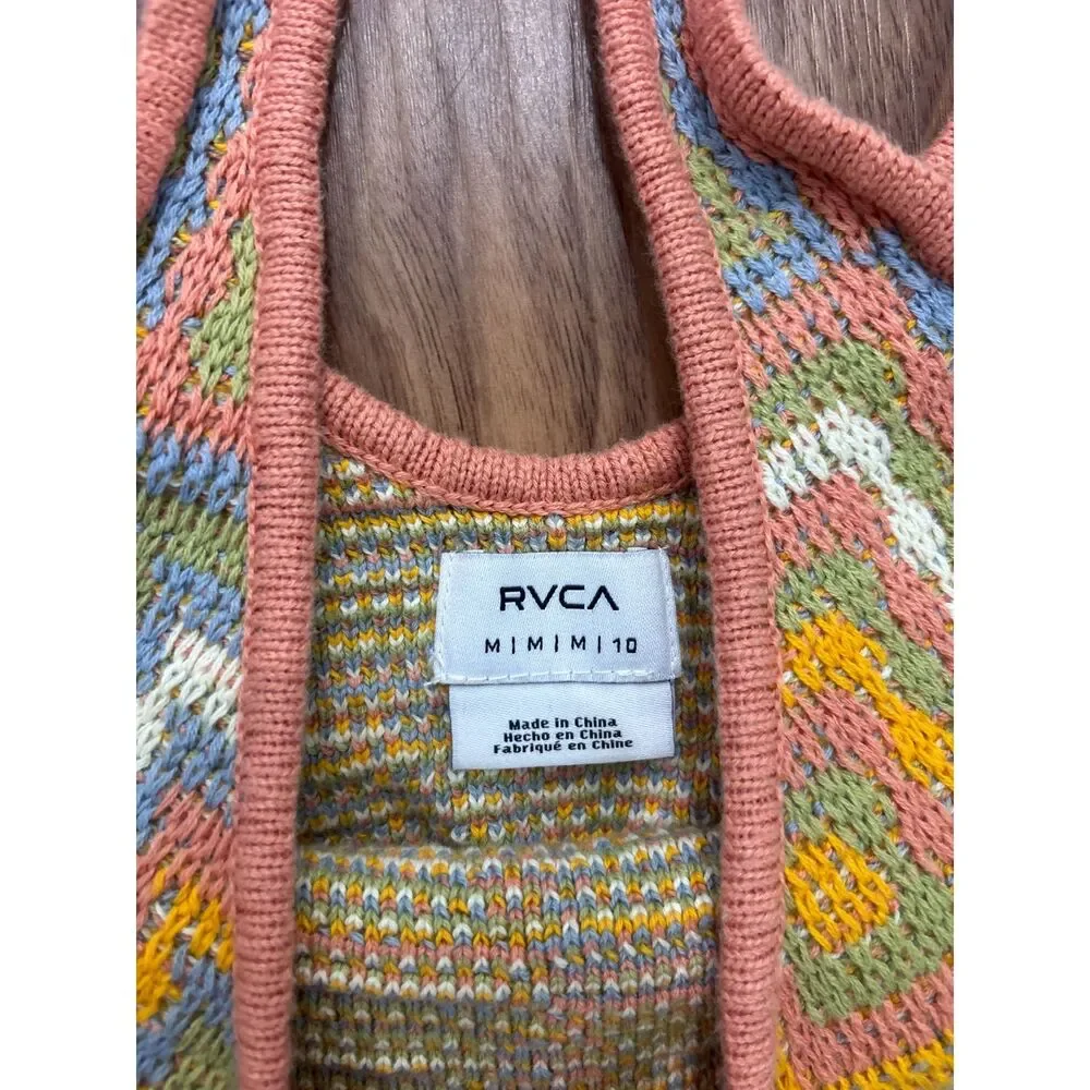 RVCA Knit Sweater Top & Mini Skirt Set Guava Medium Matching Set